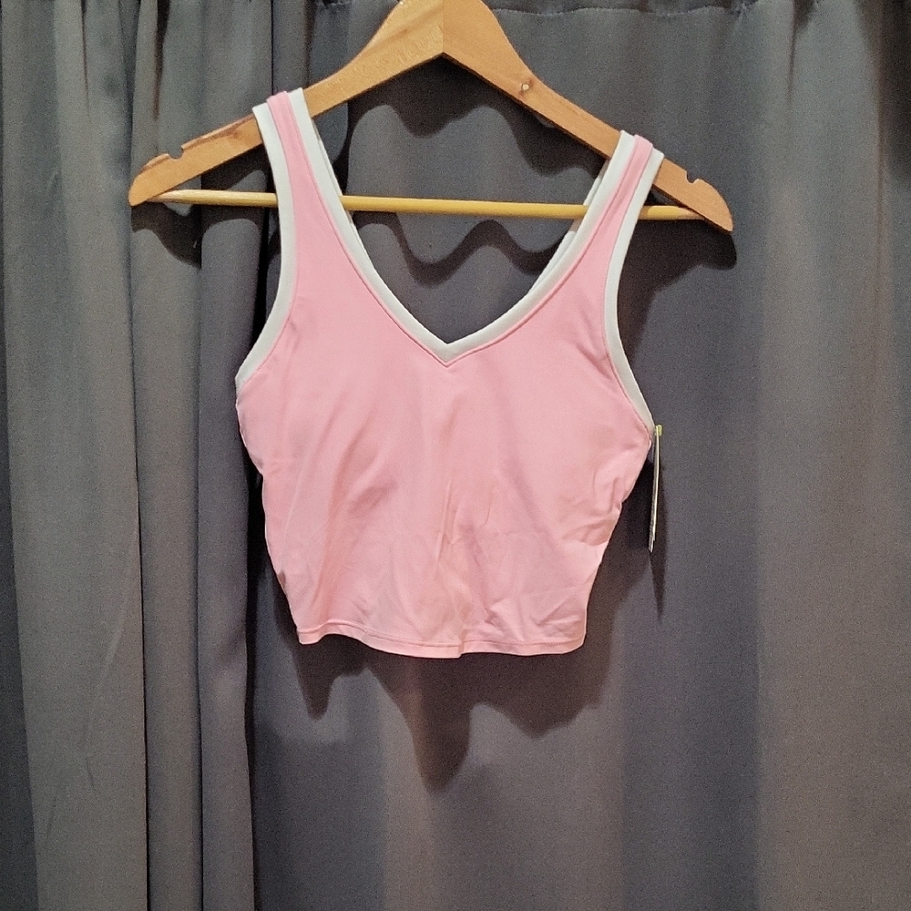 Pink V-Neck Top/Bra